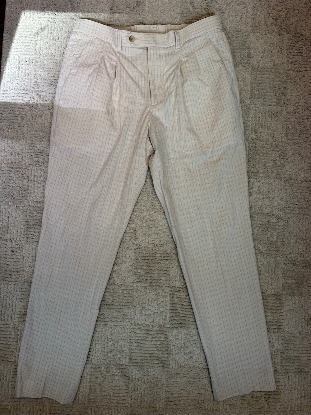Express Men's Cream Pinstripe Chinos Pants